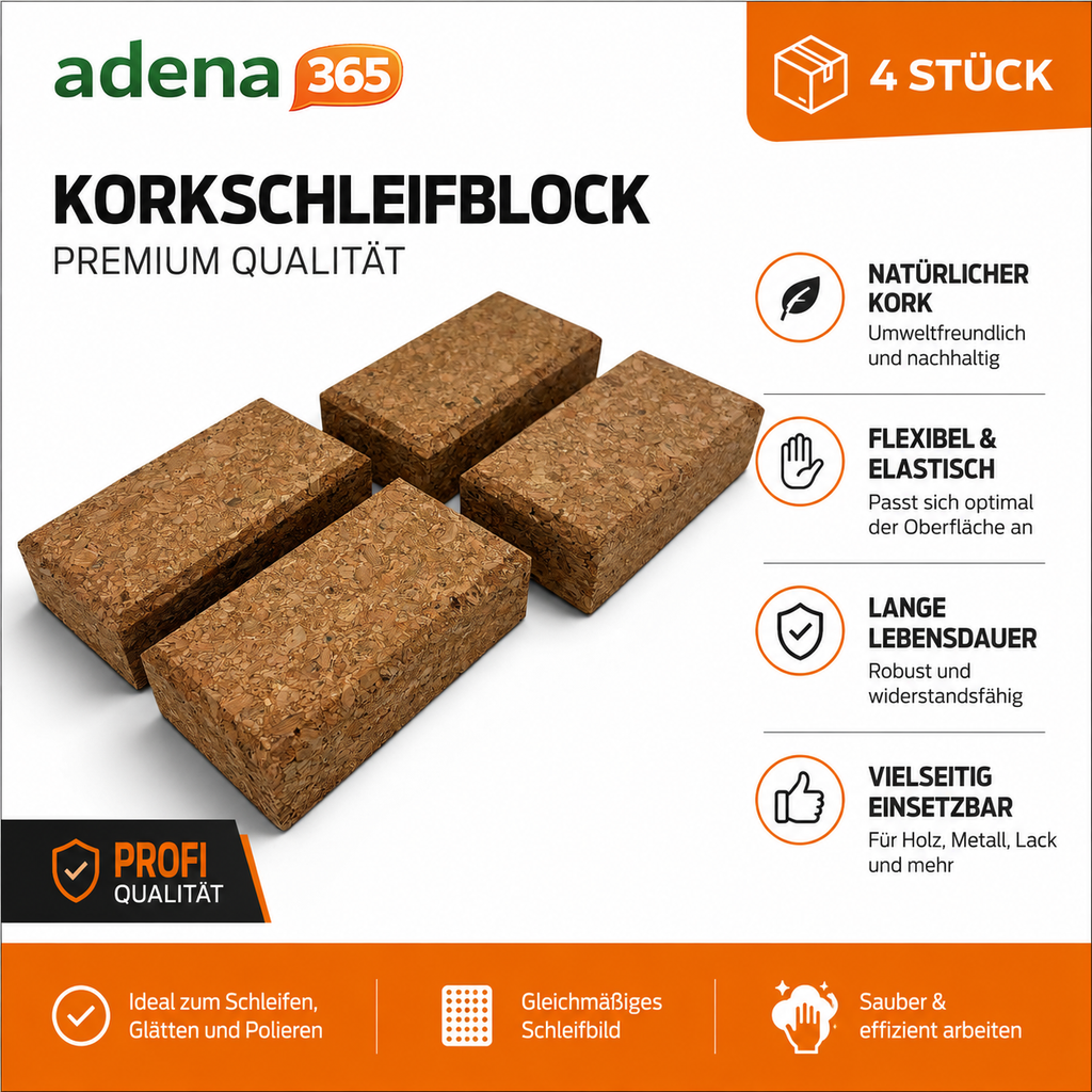 Sanding Block Cork Set of 4 – Ergonomic Hand Block