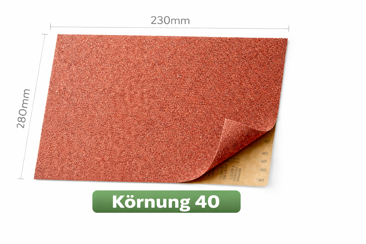 Schleifpapier Körnung 40