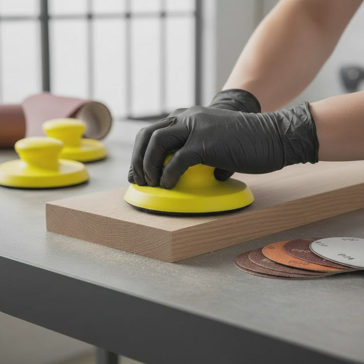 adena365 Handschleifer-Set 125 mm + 150 mm | 2-teilig | Klettaufnahme
